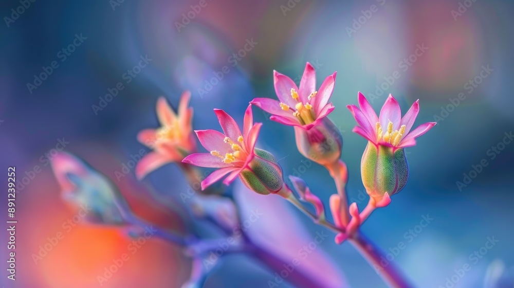 Macro view of tiny exotic flowers blossoming Macro view of tiny exotic flowers blossoming