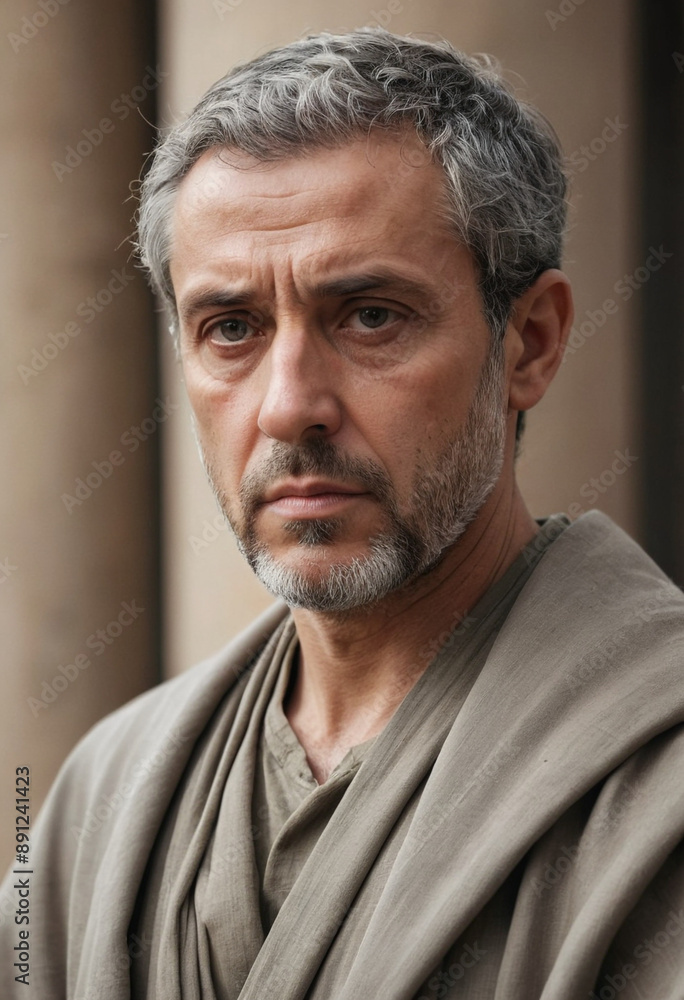 Fototapeta premium Stoicism: Remaining calm and stoic in a difficult situation. 
