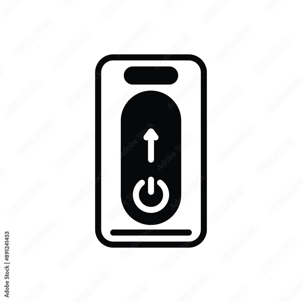 Black solid icon for on off Black solid icon for on off