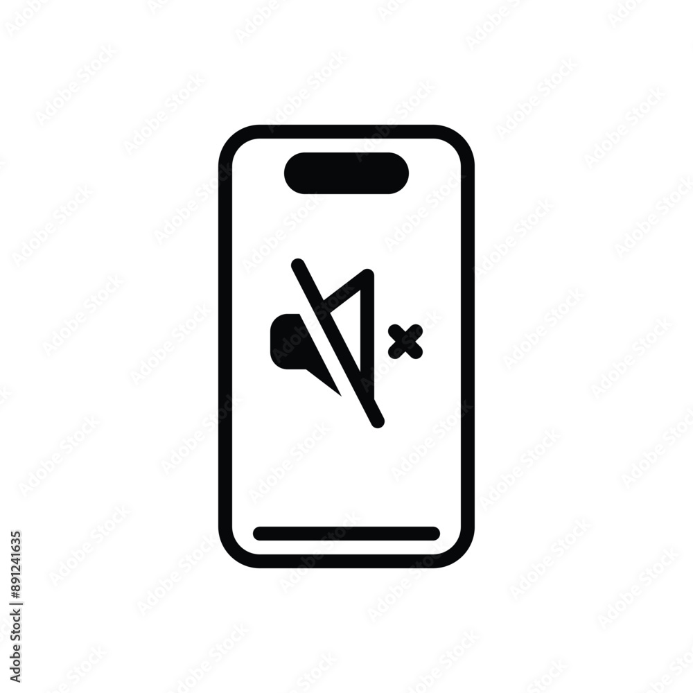 Black solid icon for silence Black solid icon for silence