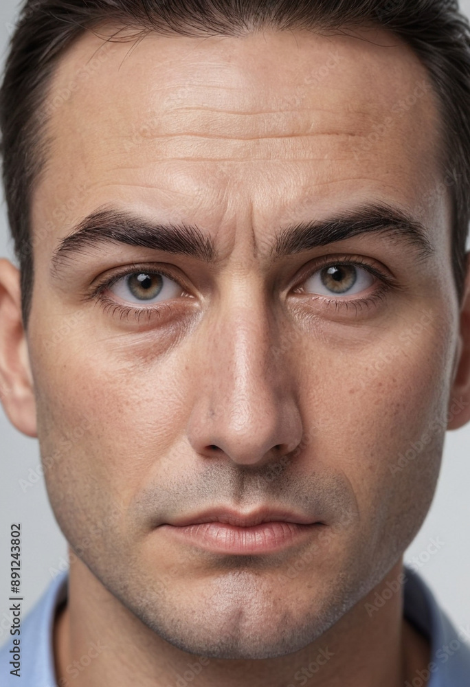 Obraz premium Second Guessing: Furrowed brow, rethinking a decision.