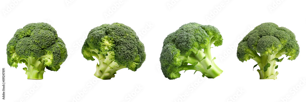 Large Inflorescence of Green Broccoli. Raw Green Food Set. Isolated on Background Large Inflorescence of Green Broccoli. Raw Green Food Set. Isolated on Background
