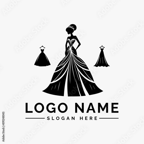 woman dress weding vector logo photo