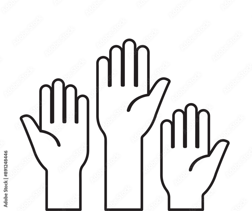 hands up icon vector illustration hands up icon vector illustration