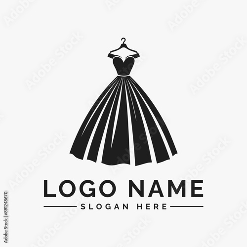 woman dress weding vector logo photo