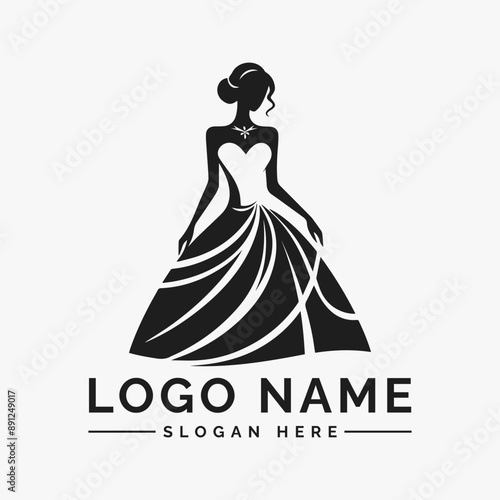 woman dress weding vector logo