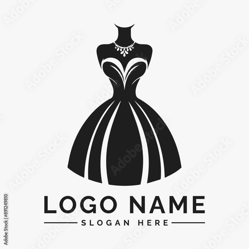 woman dress weding vector logo