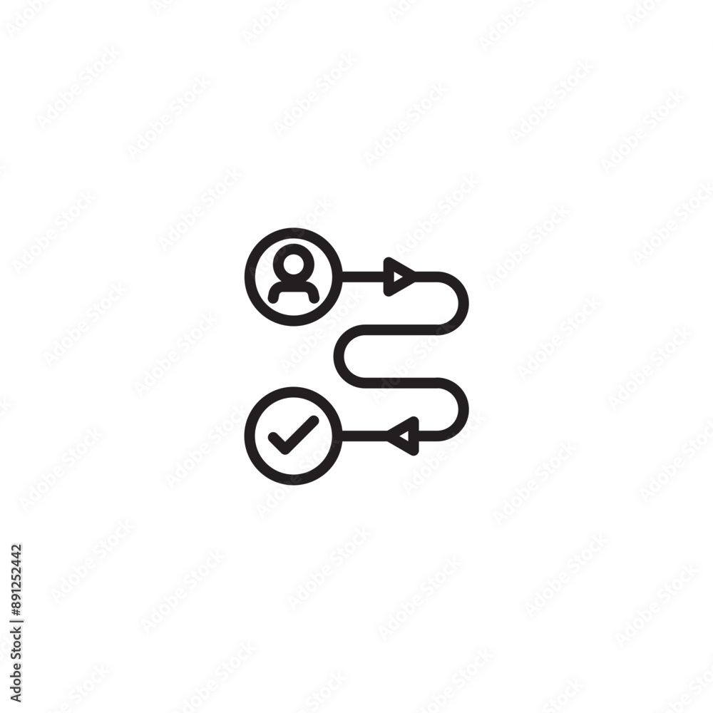 Customer Journey vector icon illustration. Creative sign from icons collection. Product roadmap or project development line art vector icon for apps and websites. Editable icon. Customer Journey vector icon illustration. Creative sign from icons collection. Product roadmap or project development line art vector icon for apps and websites. Editable icon.