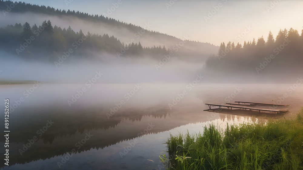 morning mist over the river, High-definition and clear images of rivers, fogs and landscapes morning mist over the river, High-definition and clear images of rivers, fogs and landscapes