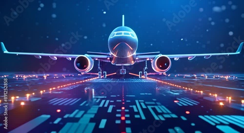 Smart technology aircraft, plane taking off