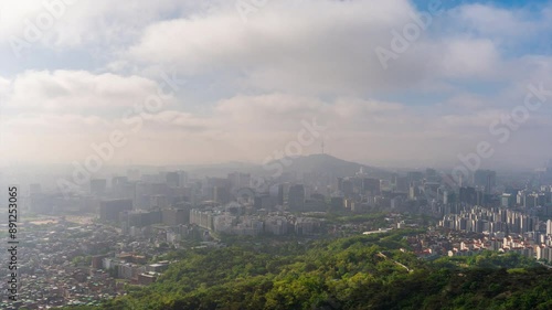 Timelapse of Seoul City Skyline,South Korea.