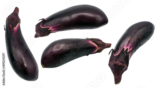 茄子の素材・切り抜き・PNG／Eggplant material/cutout／가지의 소재·자르기