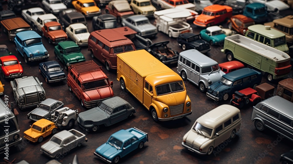 Naklejka premium A City of Tiny Cars.