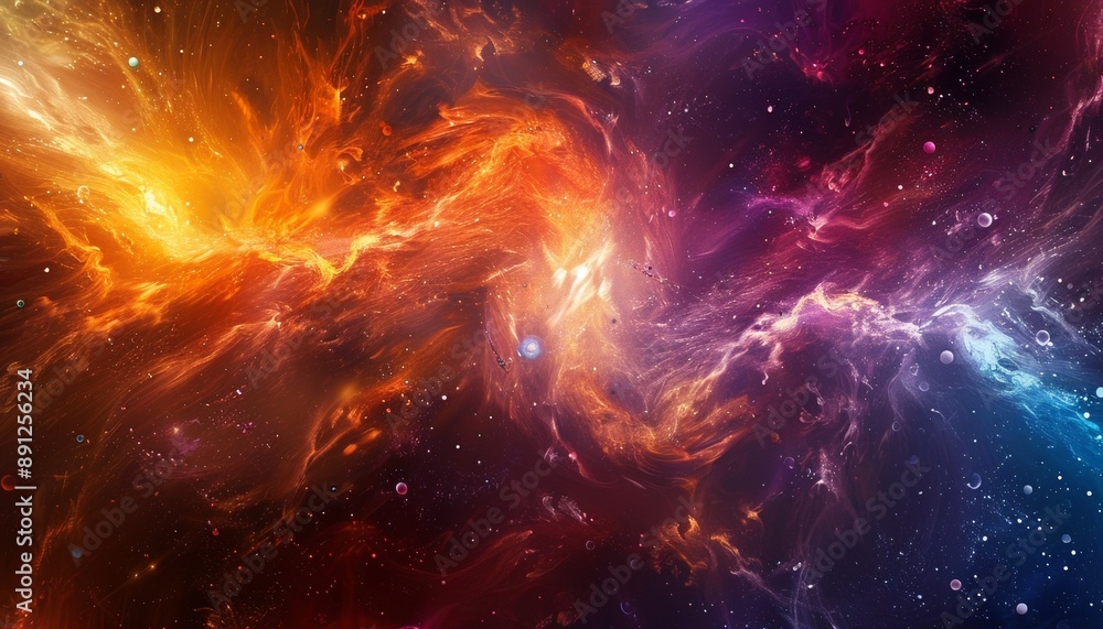 Spectacular Abstract Cosmic Phenomenon with Vibrant Swirls and Asteroid Eruption Spectacular Abstract Cosmic Phenomenon with Vibrant Swirls and Asteroid Eruption