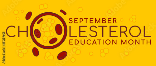National cholesterol education month. Editable vector illustration.