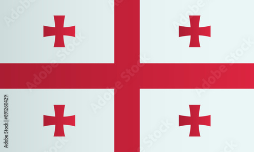 Georgian national flag. Georgia identity. Vector illustration