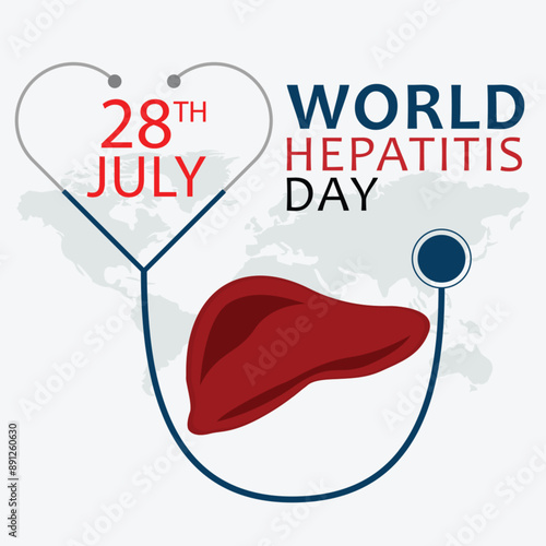 28 July, International World Hepatitis Day, Liver Vector Design, Vector Illustration, Medical Days