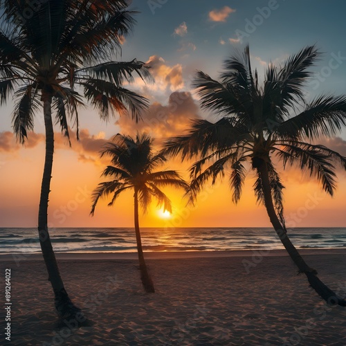 sunset on the beach