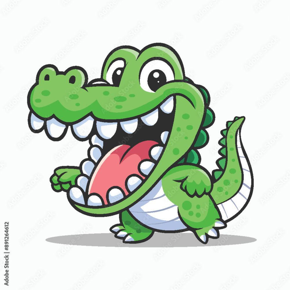 Funny crocodile laughing vector illustration Funny crocodile laughing vector illustration