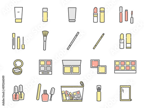 メイク　美容アイテム　アイコンセット