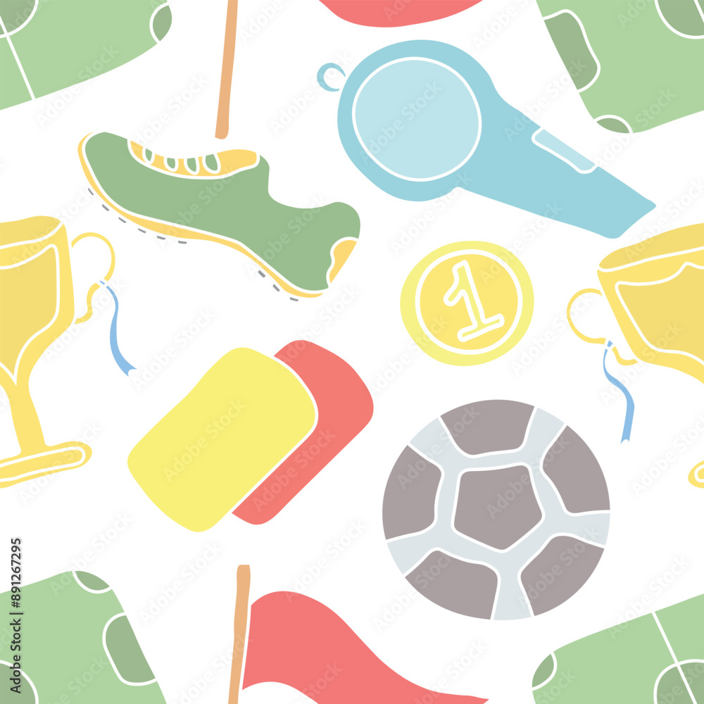 Seamless football pattern. Background with sports icons Seamless football pattern. Background with sports icons