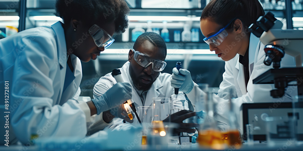 Innovation Through Collaboration: A group of diverse scientists working ...