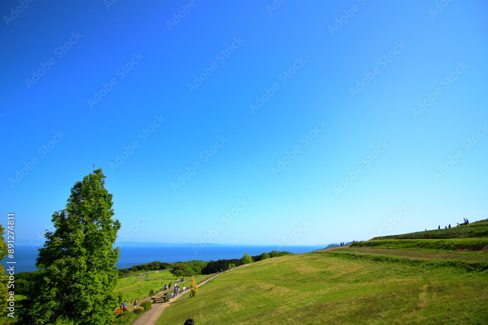 Obraz premium 雄大な青空と美しい風景