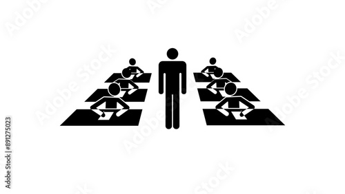 exam emblem, black isolated silhouette