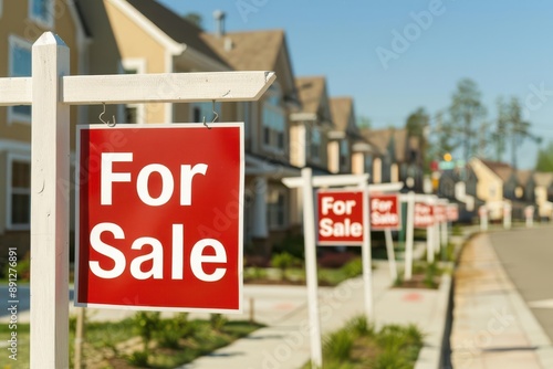 A row of houses with 