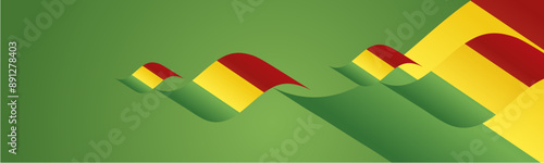 Mali National Day waving flags two fold blue landscape background.ai