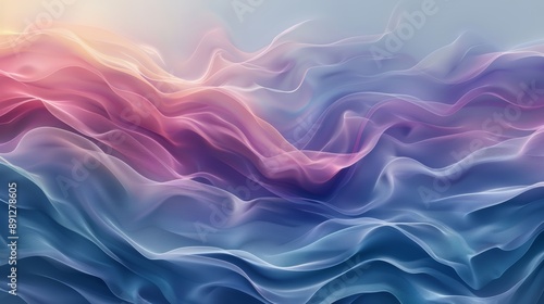 Wallpaper Mural Abstract Flowing Waves in Pastel Colors Torontodigital.ca