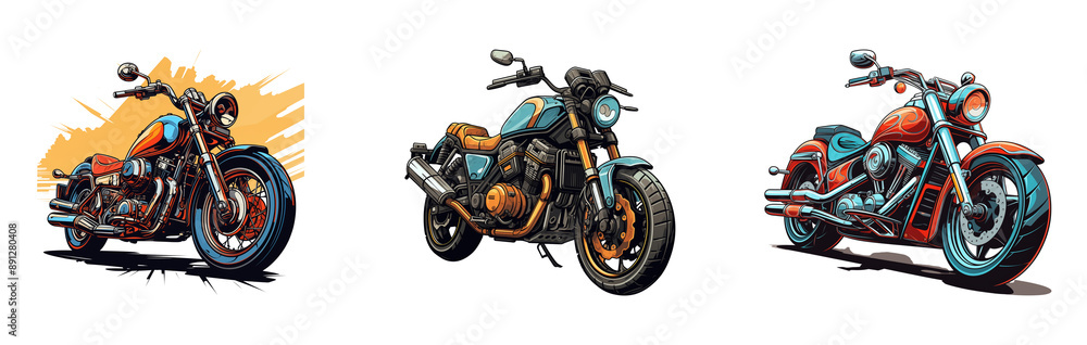 Comic/ cartoon style motorcycle/ motorbike clip out. Comic/ cartoon style motorcycle/ motorbike clip out.