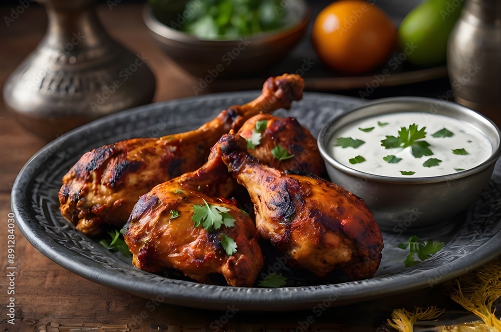 Fototapeta premium chicken with vegetables