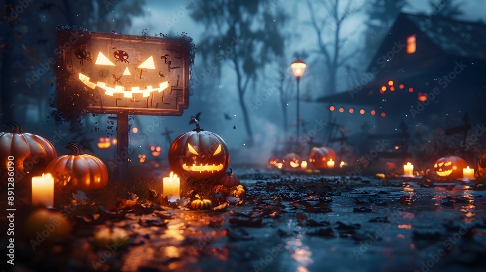 Obraz premium Halloween Jack-o-Lantern Path.
