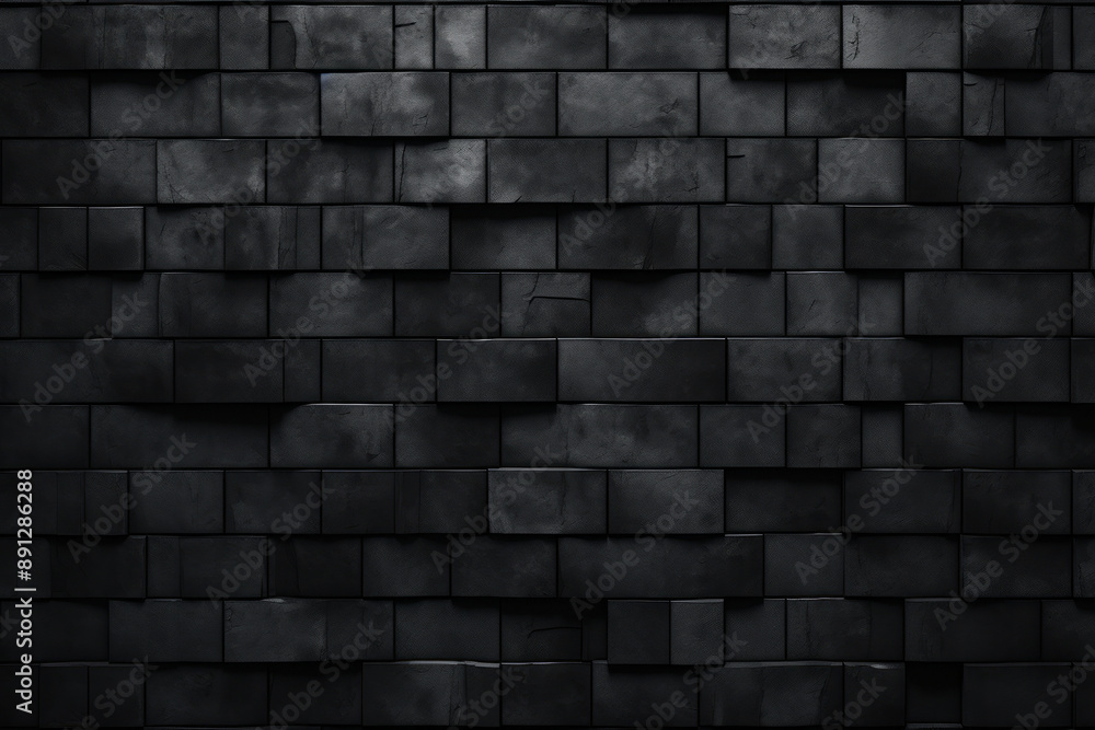 Processed collage of black brick wall surface texture. Background for banner, backdrop or texture Processed collage of black brick wall surface texture. Background for banner, backdrop or texture