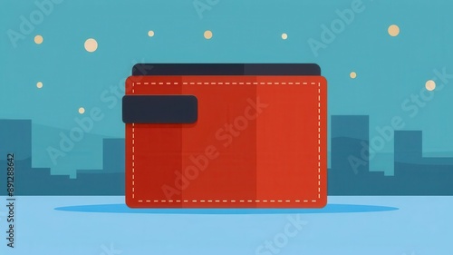 Bankruptcy declaration, empty wallet, flat design illustration photo