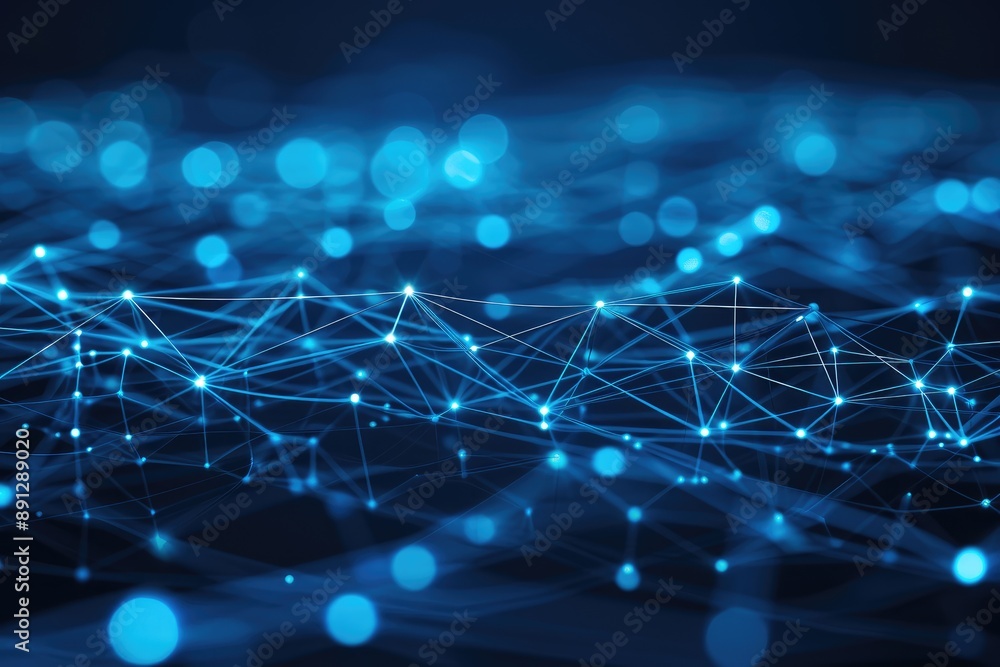 Digital Mesh of Blue Lines and Data Points Digital Mesh of Blue Lines and Data Points