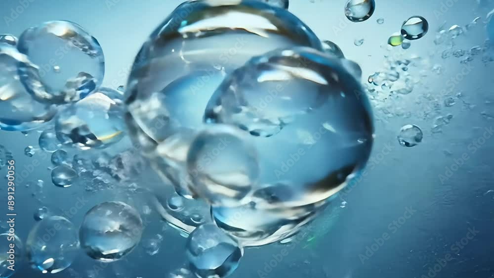 Air Bubbles Rising in Blue Water Air Bubbles Rising in Blue Water