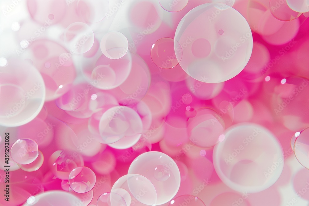 Pink and white bubbles on abstract light background creating a playful and dreamy atmosphere. Ideal for children's decor, party invitations, or whimsical backdrops in artistic projects. Pink and white bubbles on abstract light background creating a playful and dreamy atmosphere. Ideal for children's decor, party invitations, or whimsical backdrops in artistic projects.