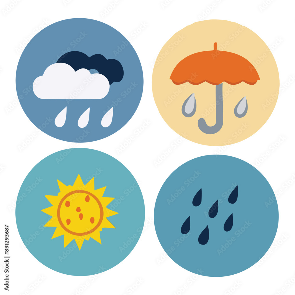 vector of weather icons vector of weather icons