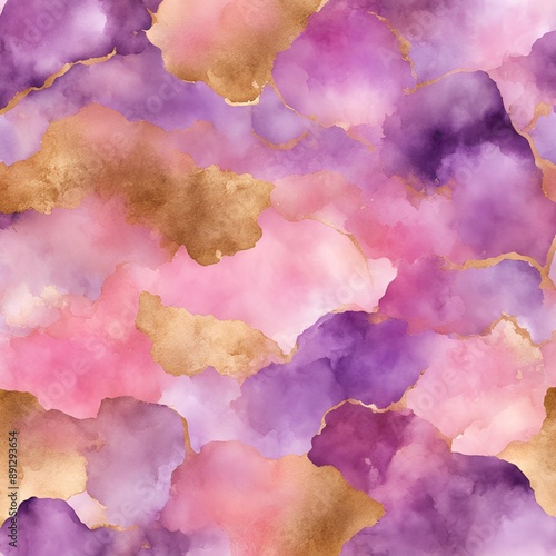  pinkgold and purple background image, watercolor style - 1 photo