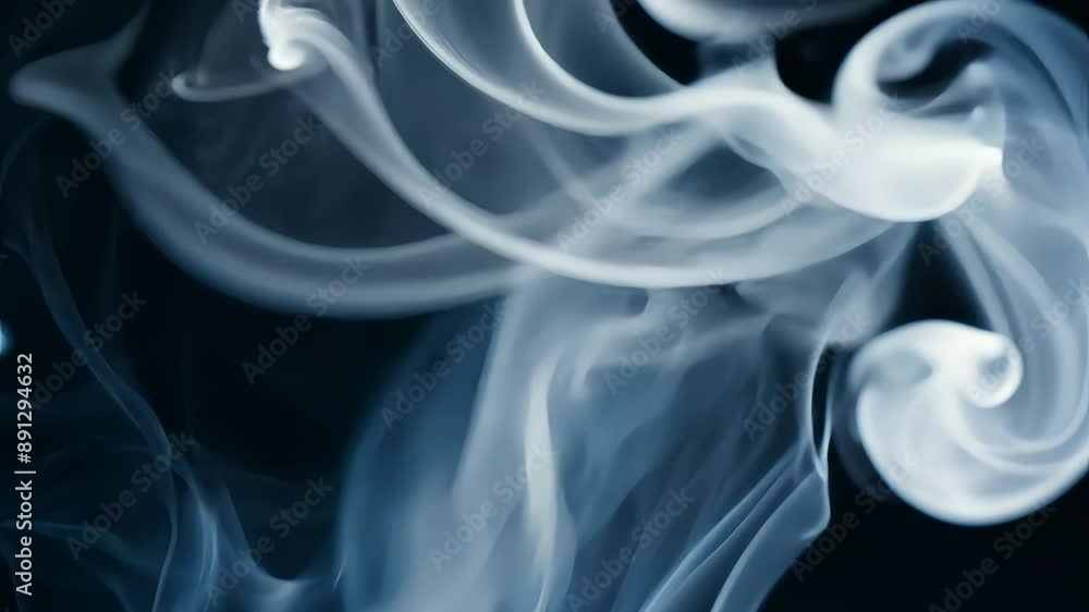 Blue Smoke Rising in Dark Background Blue Smoke Rising in Dark Background