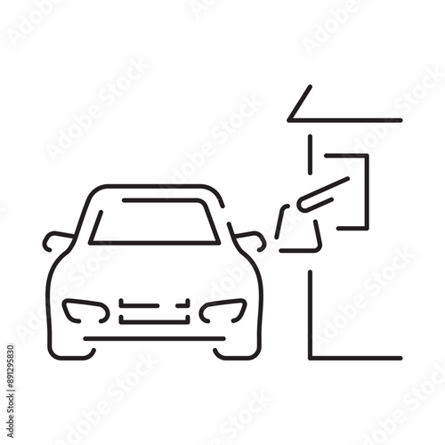 Drive through line icon isolated on white background from fast food collection