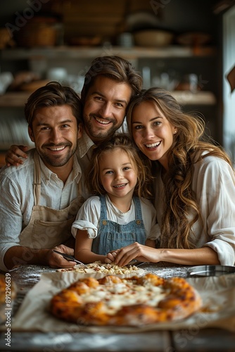 Family Making Homemade Pizza Together