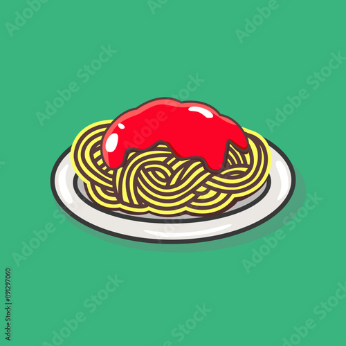 Healthy spaghetti vector