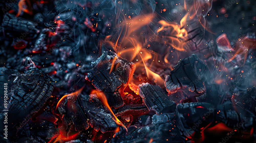 A captivating fusion of fiery embers and swirling smoke, illuminated by the flickering glow of a roaring bonfire, evoking the primal essence of ancient rituals and timeless allure. A captivating fusion of fiery embers and swirling smoke, illuminated by the flickering glow of a roaring bonfire, evoking the primal essence of ancient rituals and timeless allure.