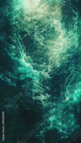 Wallpaper Mural Abstract Green and White Swirling Nebula. Torontodigital.ca