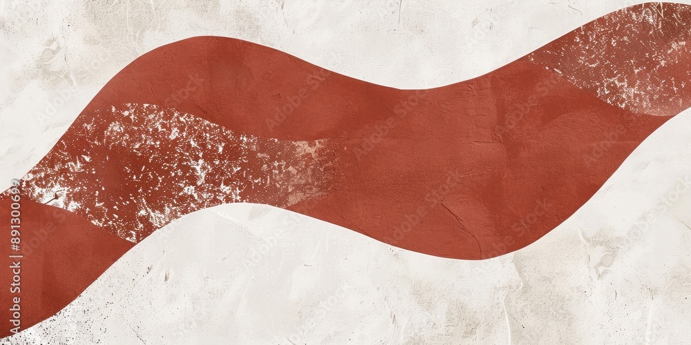 Abstract Red Wave on Textured White Background Abstract Red Wave on Textured White Background