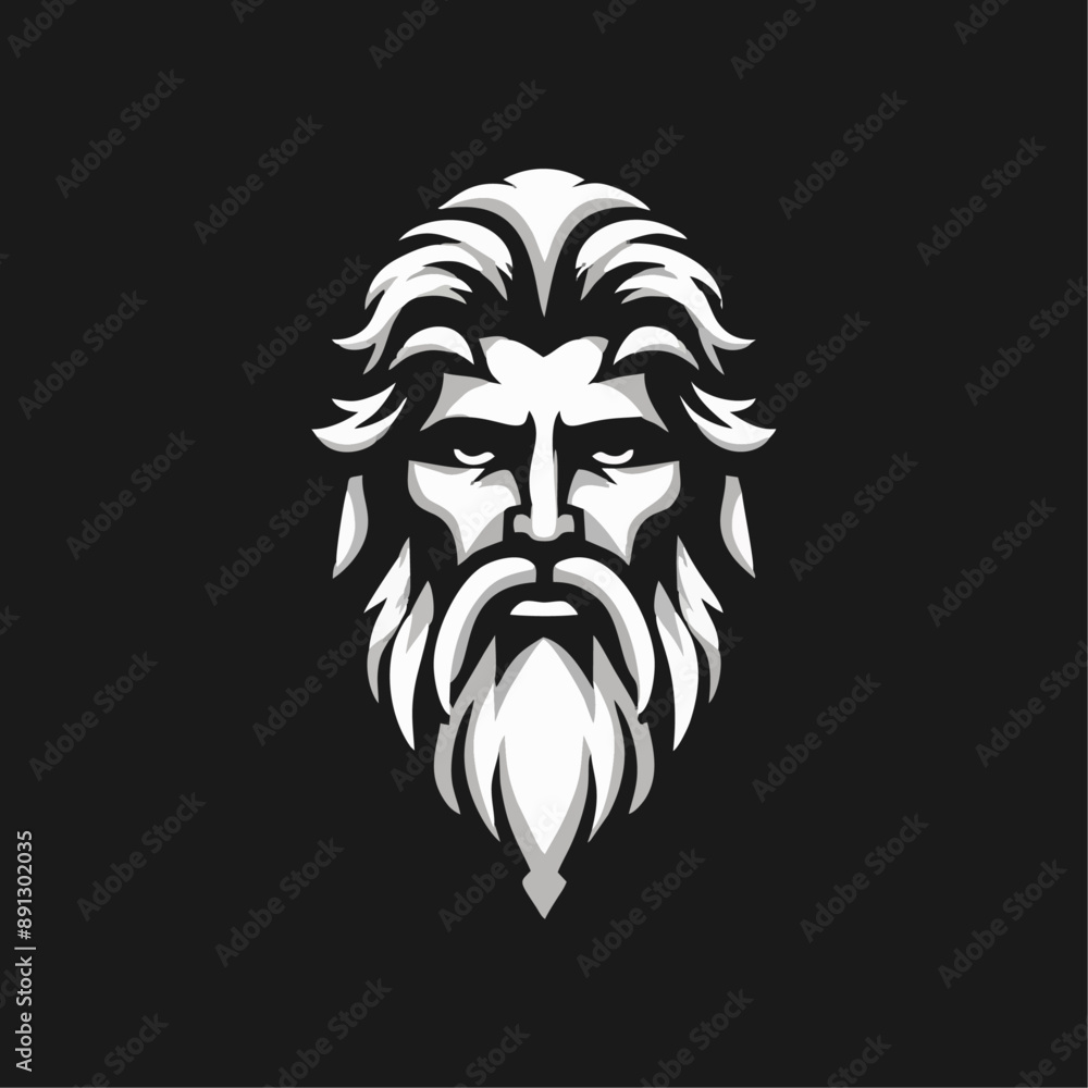Zeus old man beard logo icon design illustration Zeus old man beard logo icon design illustration