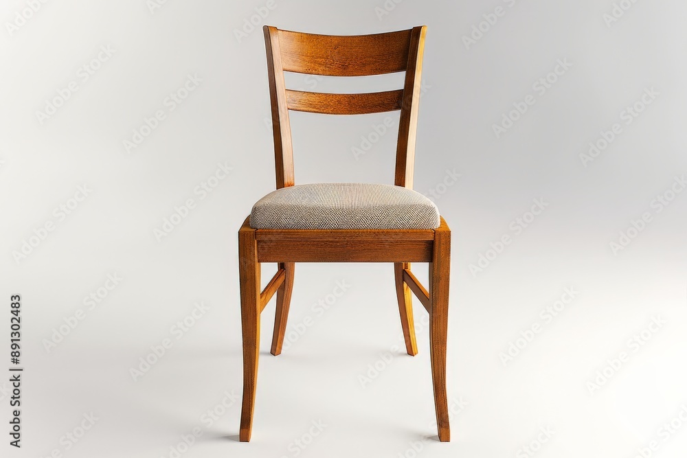 Wooden chair standing on white background Wooden chair standing on white background